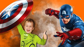 Супер герои Капитан Америка появился из яйца сюрприза