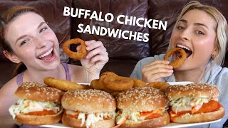 BUFFALO CHICKEN SANDWICHES Mukbang!!