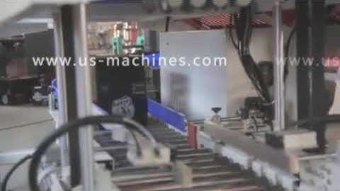 Automatic bottle dropping type cartoning machine bottle encasing line runing video