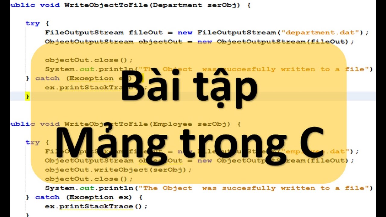 array c  Update New  Lập trình C - Giải bài tập mảng (array) trong C