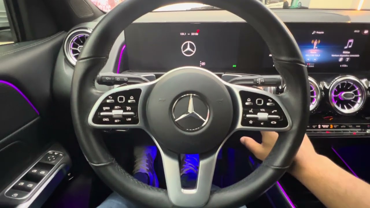 Mercedes GLB200 2021 Instalação Luz Ambiente + Película Segurança + PPF Black Piano teto -Artsomauto