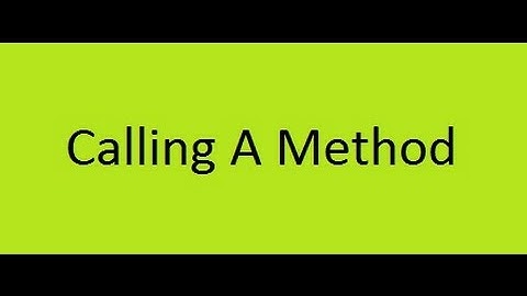 Calling A Method in C Sharp