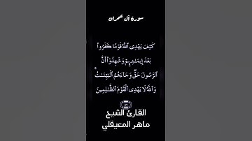 تلاوة عطرة بصوت الشيخ ماهر المعيقلي من سورة ال عمران