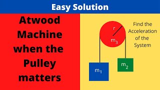 Atwood Machine with a Massive Pulley Easy Solution
