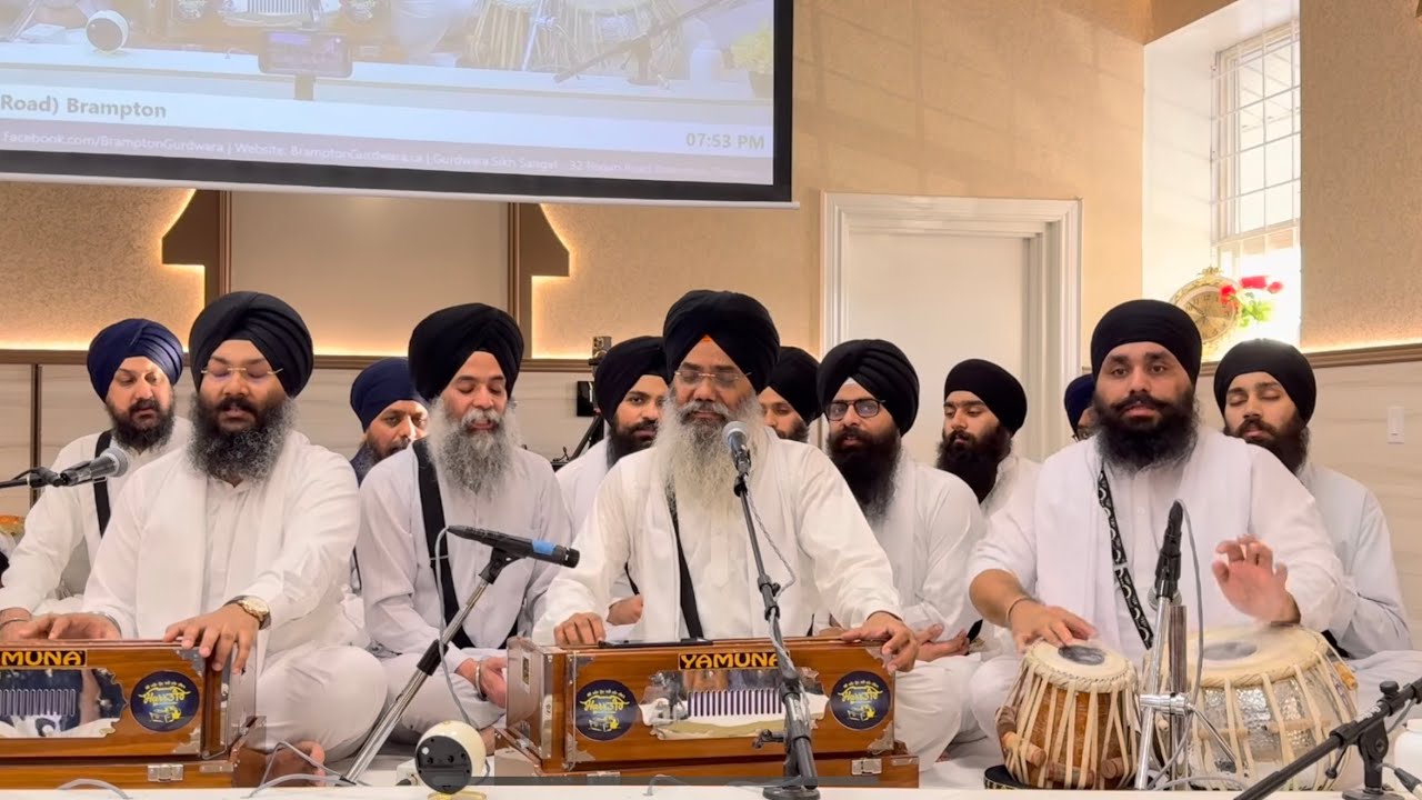 Gurdwara Sikh Sangat Live - Bhai Manpreet Singh Jee Kanpuri Kirtan Simran Brampton Canada