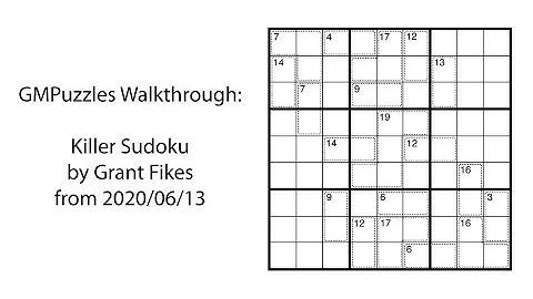 GMPuzzles - 2020/06/13 - Killer Sudoku by Grant Fikes