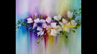 : Easy FLOWER Painting/3Colors/1Brush/Real Time/BLUMEN Einfach Malen/3Farben/1Pinsel/Echtzeit/V317