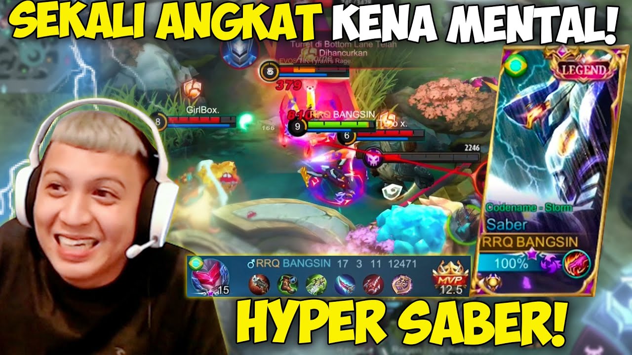 HYPER SABER RRQ XINNN SEKALI ANGKAT KENA MENTAL !! MUSUH PICK HERO ...