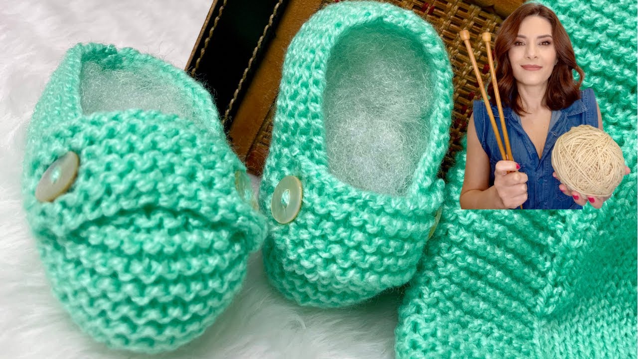 SAPATINHO EM TRICÔ PARA BEBÊ LINDO E MUITO FÁCIL