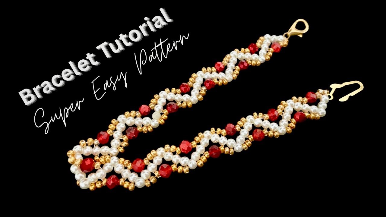 How to make a beaded bracelet with elegant design - YouTube