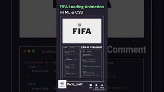 ⚽ FIFA Loading Animation Using HTML &amp; CSS
