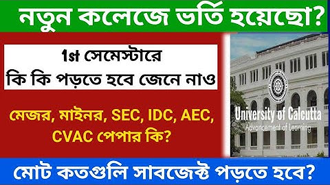 CU Semester - 1 Syllabus 2025 - 26 | B.A Honours & General Syllabus | CU 1st Semester Syllabus