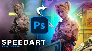 How I Made This Harley Quinn With Photoshop screenshot 1
