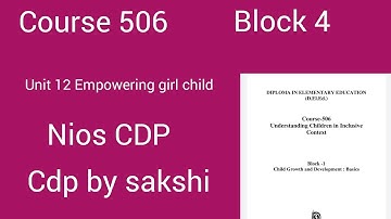 Course 506 | Block 4 | Unit 12 | Part 2 | CDP by sakshi