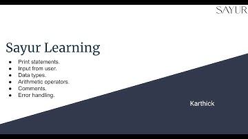 Introduction to Python - Part 1 | Input | Data types | Operators | Error Handling