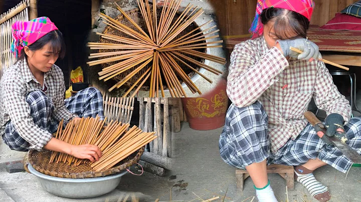 While making bamboo chopsticks, the single mother recalled memorable moments from her life.