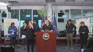 California emergency officials give an update on the storms