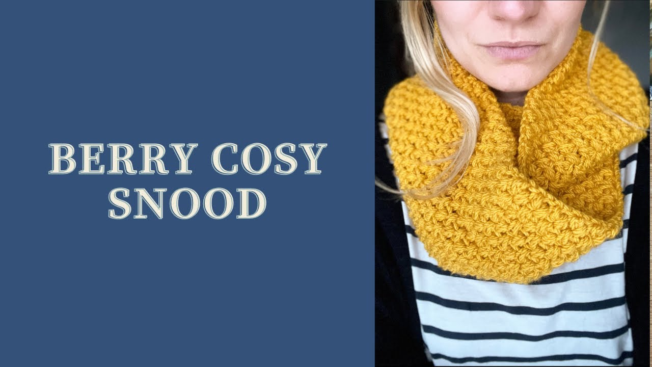 Berry cosy snood crochet pattern - YouTube