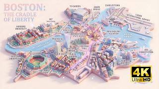 Boston: The Cradle of Liberty | Premium 4K Frame TV Art | Elegant City Map Ambient Visual