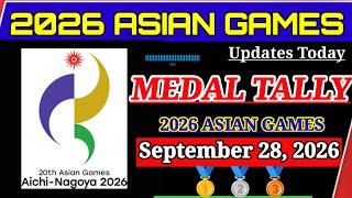 Asian Games 2026 Medal Tally Latest Updates September 27, 2026 | 2026 Asian games Gold medals screenshot 2