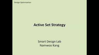 최적설계: Active Set Strategy