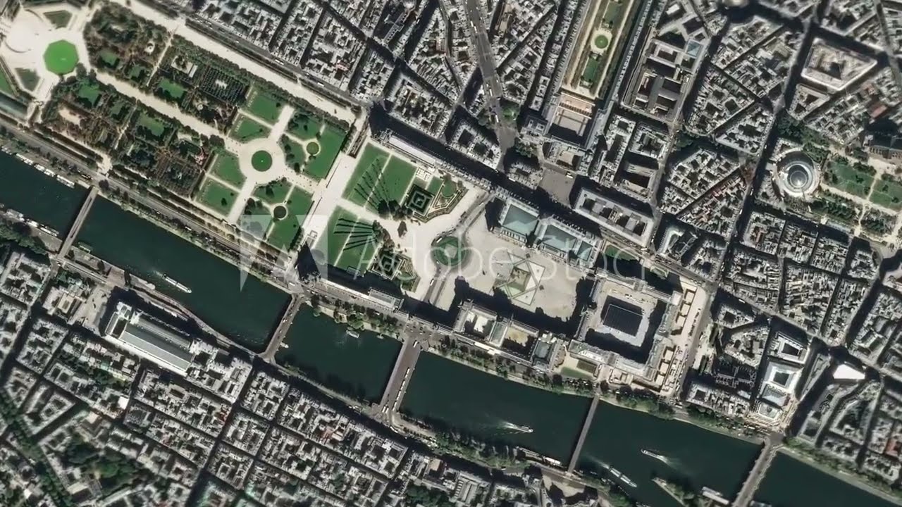 Earth zoom in from outer space to city. Zooming on France, Paris.