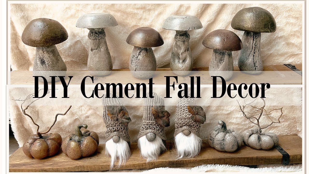 DIY Cement Fall Decor 🍁 | Easy Pumpkins, Mushrooms & Gnome Tutorial (Budget-Friendly)