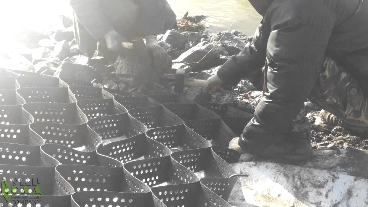 Установка георешетки. Крепление георешетки. с. Вишенки - YouTube