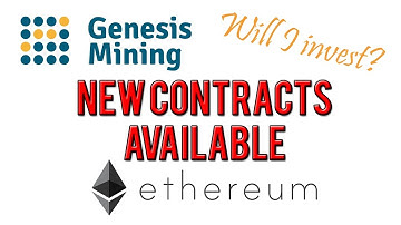 Genesis Mining - new Ether Mining contracts available
