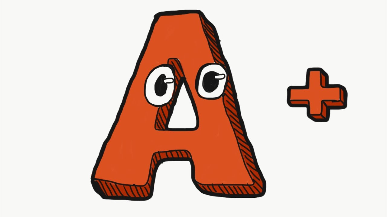 How to draw cute A+ for kids digital paint YouTube