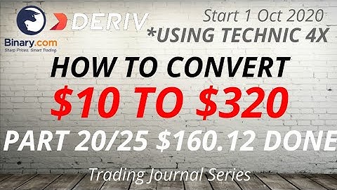 Part 20/25 $160.12 HOW TO CONVERT $10 TO $320 free binary bot deriv trading profit consistent robot