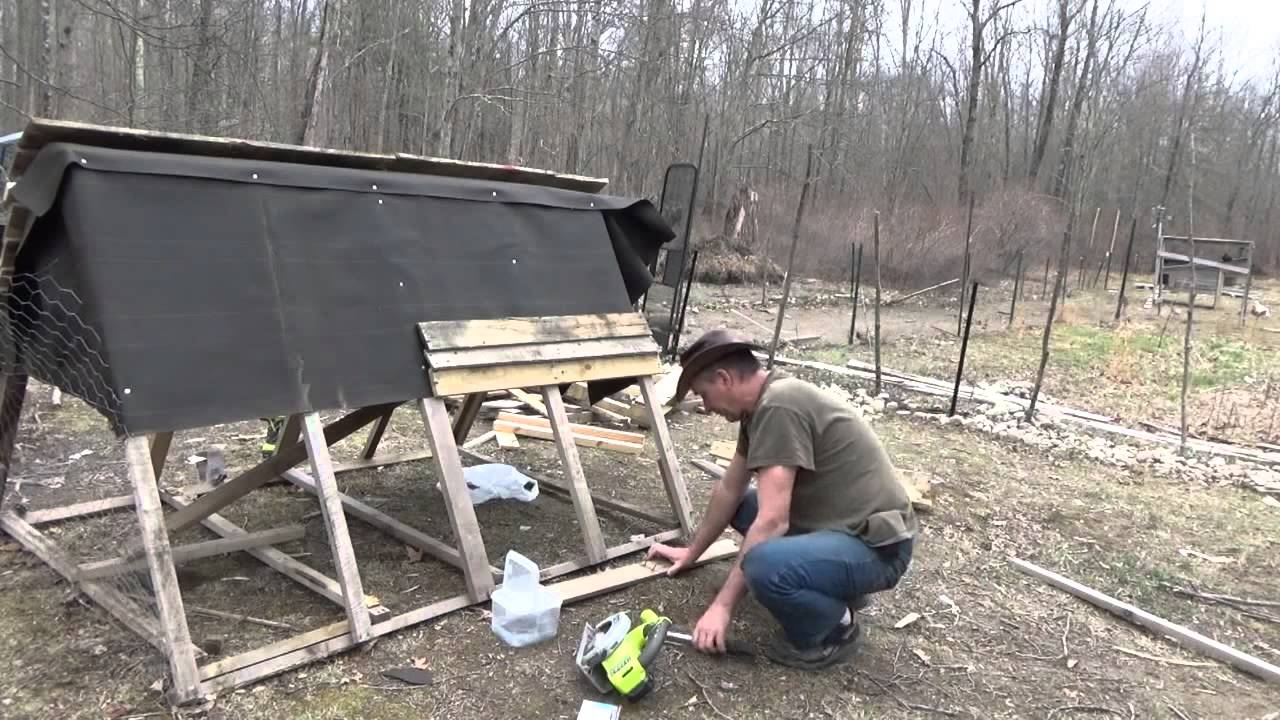 Building My Pallet Wood A Frame Chicken Tractor YouTube