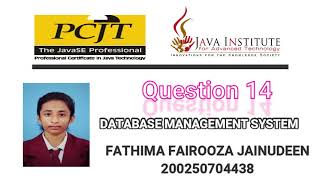 DBMS Question Session Task No 14 | 1st Year | Semester 01 | Java Institute | Fathima Jainudeen