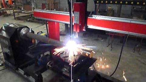 3 axis steel pipe cnc plasma cutting machine