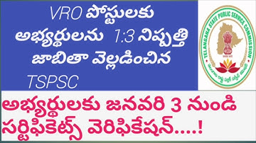 Tspsc VRO 1:3 selected candidates list