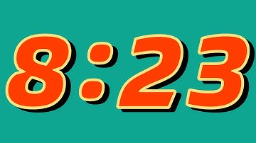 8 Minute and 23 Second Countdown Timer ⏰ | Bright green screen and huge numbers
