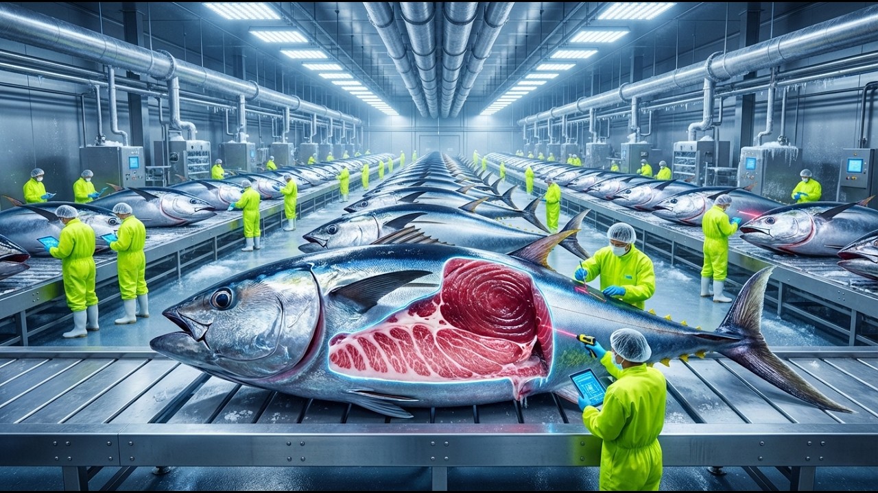 Inside the $3 million bluefin tuna processing factory - YouTube