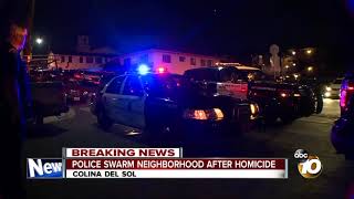 Police swarm neighborhood after homicide