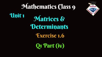 Solution of Exercise 1.6 Q1(iv) by both Matrix inversion method & Cramer