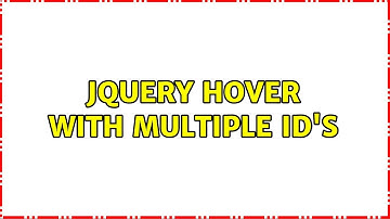 JQuery hover with multiple ID