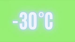 countdown Celsius 30 to -30 (color) - green screen