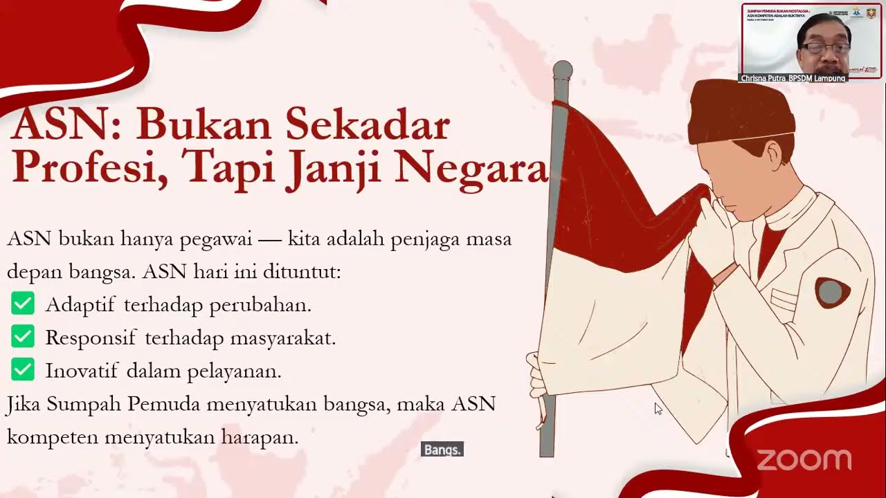 Webinar  Siger Bangkom Seri #3 : Sumpah Pemuda Bukan Nostalgia : ASN Kompeten Adalah Buktinya
