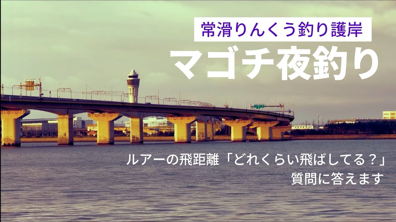 愛知県常滑りんくう釣り護岸で夜にマゴチ釣る時のルアーの飛距離（常滑りんくう釣り護岸）