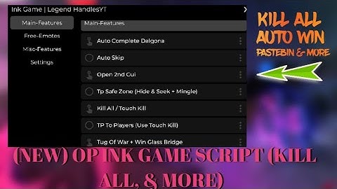 🩸 (NEW) OP Ink Game Script – Instant Win, Kill All, Auto Win & More! [Free & No Key] (2025 Pastebin)