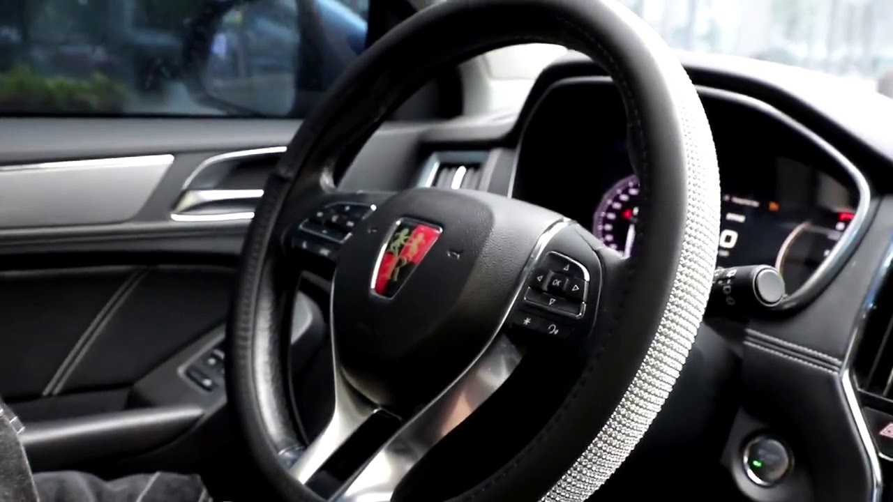 Rhinestone Car Leather Steering Wheel Cover For Women Girls