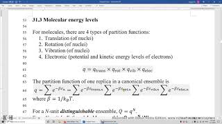 31 3 Partition Functions of Molecules