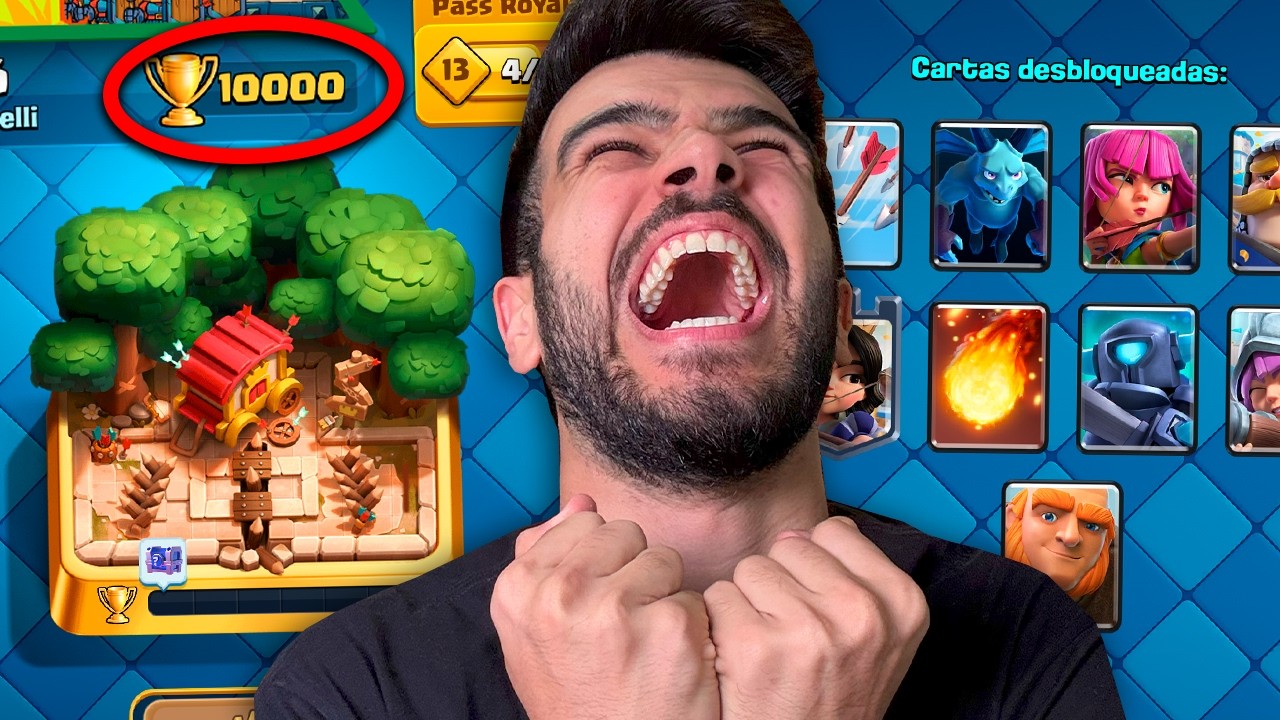 Cheguei a 10 MIL troféus SÓ com o Deck da Arena 1... Clash Royale