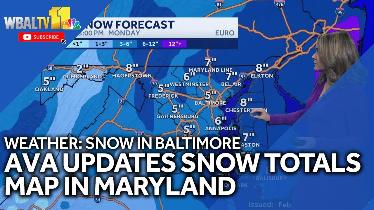 Heavy snow in the Baltimore Area Sunday to Monday - YouTube