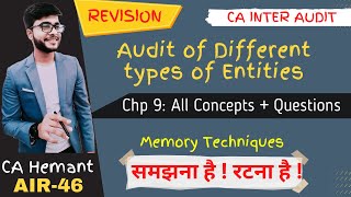 CA Inter Audit Chapter 9 Revision | Audit of Different types of entities