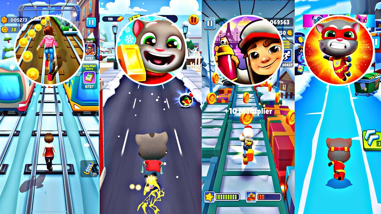 Subway Princess Runner 🆚 Talking Tom Gold Run 🆚 Subway Surfers 🆚 Talking Tom Hero Dash 
